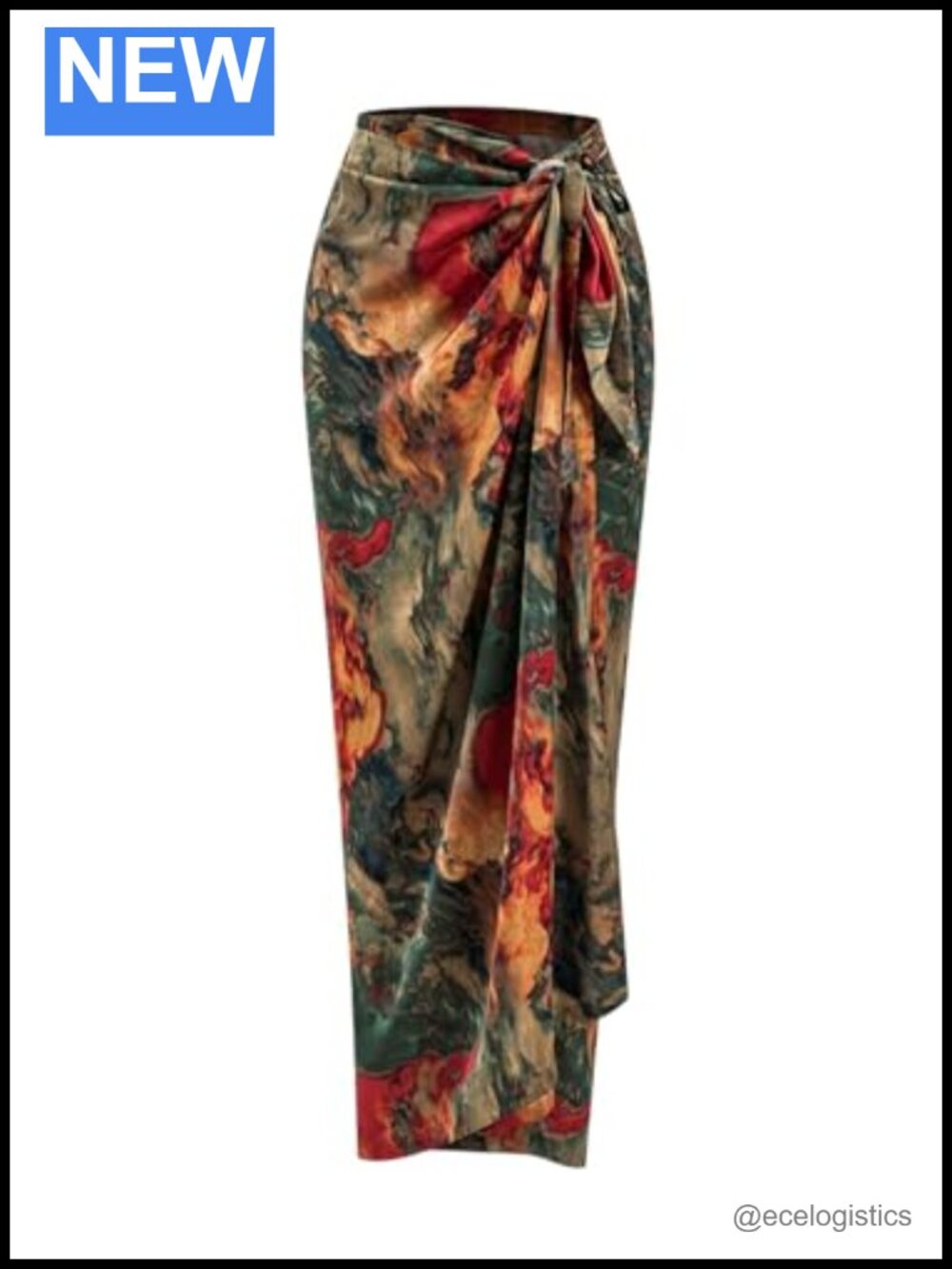 Womens Wrap Maxi Skirt High Waist Twist Knot Side Split Boho Long Skirts Summer